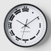 Alte Schwarz-weiße Maya-Zahlen Vector Art Uhr (Vorderseite)