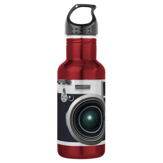 Alte schwarze Kamera Edelstahlflasche (Vorderseite)