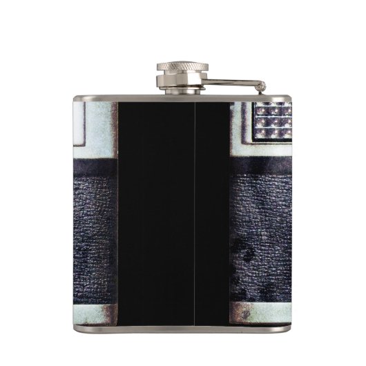 Alte schwarze Kamera Flachmann (Rückseite)