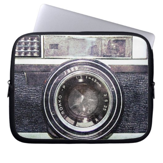 Alte schwarze Kamera Laptopschutzhülle (Vorderseite)
