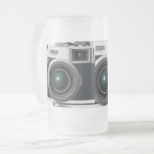 Alte schwarze Kamera Mattglas Bierglas (Vorderseite Links)