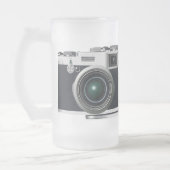 Alte schwarze Kamera Mattglas Bierglas (Links)