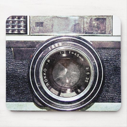 Alte schwarze Kamera Mousepad (Vorne)