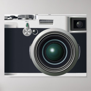 Alte schwarze Kamera Poster