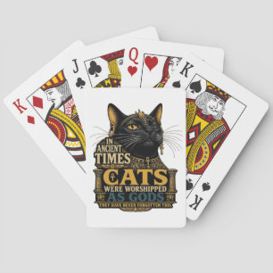 Alte Schwarze Katze Haltung Spielkarten
