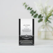 Alte schwarze Schreibmaschine Schreibmaschine Schr Visitenkarte (Stehend Vorderseite)