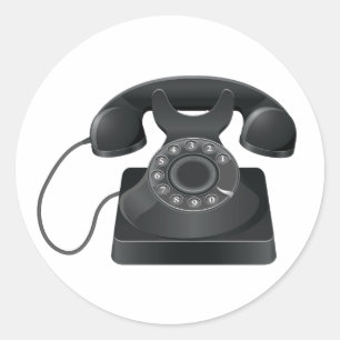 Alte schwarze Telefon-Aufkleber Runder Aufkleber