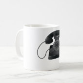 Alte schwarze Telefon-Tasse Kaffeetasse (Vorderseite Links)