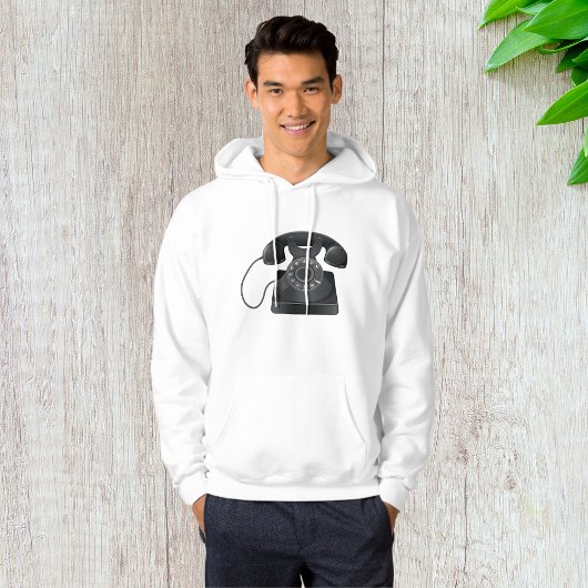 Alte schwarze Telefonmens Hoodie