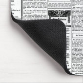Alte schwarze u. weiße Zeitung, Vintage retro Mousepad (Ecke)