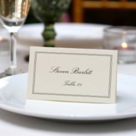 Alte Schwarze und Cremfarbene Hochzeitsplatzkarte  Einladung