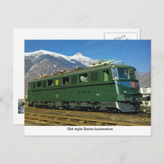 Alte Schweizer Lokomotive Postkarte (Vorne/Hinten)
