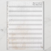 Alte Scratched Blank Sheet Music 10 Stave (Vorderseite)