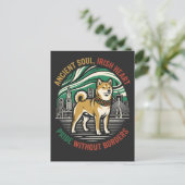 Alte Seele Irisches Herz Shiba Postkarte (Stehend Vorderseite)