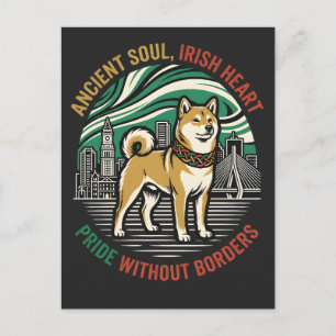Alte Seele Irisches Herz Shiba Postkarte