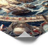 Alte Segelschiffe - England - Norwegen - Finnland Poster (Ecke)