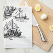 ALTE SEGELSCHIFFE GESCHIRRTUCH (Viertel Falte)