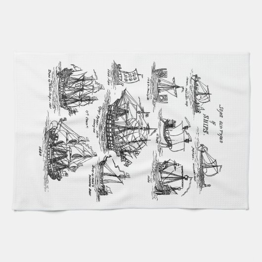 ALTE SEGELSCHIFFE GESCHIRRTUCH (Horizontal)