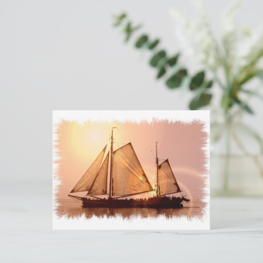 Alte Segelschiffe Postkarte (Stehend Vorderseite)
