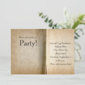 Alte Seiten-Buch-Einladung Einladung (Stehend Vorderseite)