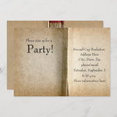 Alte Seiten-Buch-Einladung Einladung (Vorne/Hinten)