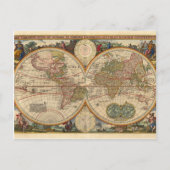Alte, seltene und historische Weltkarte Postkarte (Vorderseite)