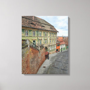 Alte Sibiu-Gebäude sehen Leinwand