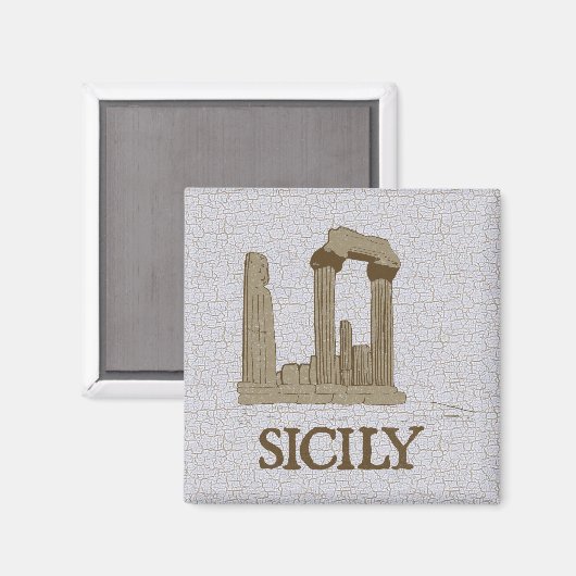 Alte Sicily Agrigento Ruins Magnet (Vorderseite/Rückseite)