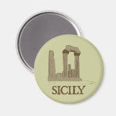 Alte Sicily Agrigento Ruins Magnet (Vorderseite/Rückseite)