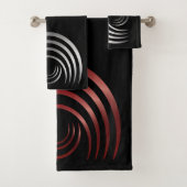 Alte Silber und Rote Symbole Crop Circles Badhandtuch Set (Insitu)