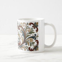 Alte skandinavische Kaffee-Tasse mit Volks-Kunst-M Kaffeetasse