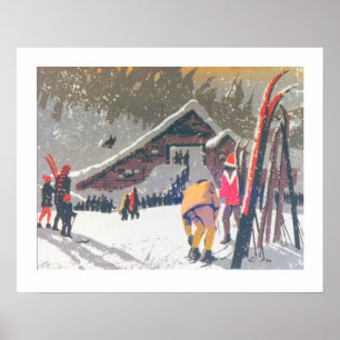 Alte Skier Abbildung, Bereit zum Skifahren Poster