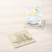 Alte Skizze für Segelschiffe Rechteckiger Pappuntersetzer (Vor Ort)