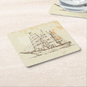 Alte Skizze für Segelschiffe Rechteckiger Pappuntersetzer (angewinkelt)