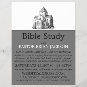 Alte skizzierte Kirche, christliche Bibelklassenwe Flyer