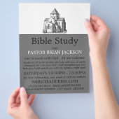 Alte skizzierte Kirche, christliche Bibelklassenwe Flyer (Hand)