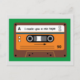 Alte Skool Brown Cassette Mix Tape Grüße Postkarte