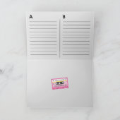 Alte Skool Pink Cassette Mix Tape Grüße Karte (Innenseite)