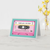Alte Skool Pink Cassette Mix Tape Grüße Karte (Gelbe Blume)