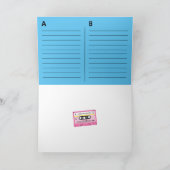 Alte Skool Pink Cassette Mix Tape Grüße Karte (Innenseite)