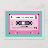 Alte Skool Pink Cassette Mix Tape Playlist Postkarte (Vorderseite)