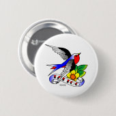 Alte Skool Schwalben-Tätowierung Button (Vorne & Hinten)