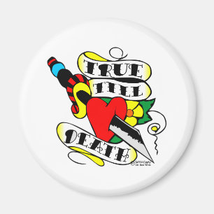 Alte Skool Tätowierung wahr bis Todesdolch-Herz Magnet