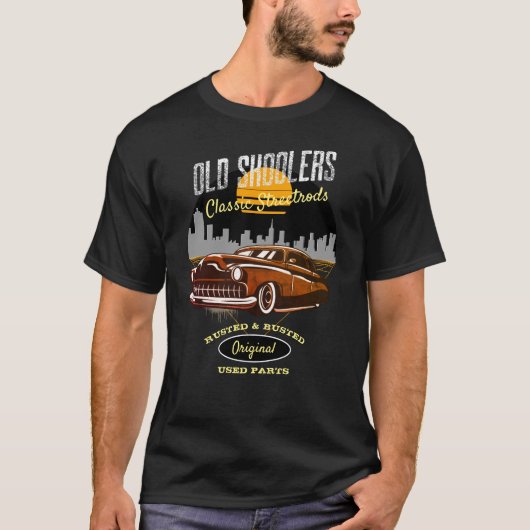 Alte Skoolers Classic Rods Frisierte Auto Custom C T-Shirt (Vorderseite)