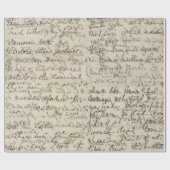 Alte Skript-Kalligraphie-Vintager Druck Geschenkpapier (Flach)