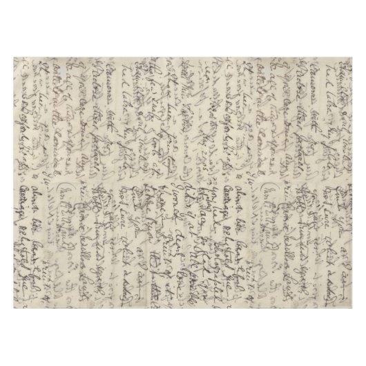 Alte Skript-Kalligraphie-Vintager Druck Tischdecke (Vorderseite (Horizontal))