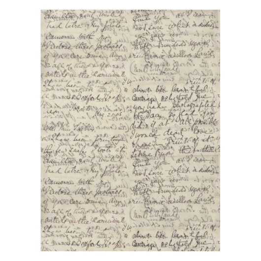 Alte Skript-Kalligraphie-Vintager Druck Tischdecke (Vorderseite)