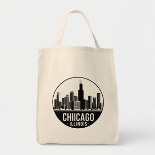 Alte Skyline von Chicago Illinois Retro-Reiseziel Tragetasche