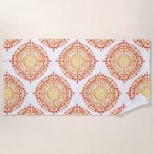 Alte Sonne mit Symbolen orange, gelb Strandtuch (Vorderseite)