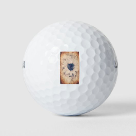 Alte Sonnenblume Golfball (Vorderseite)